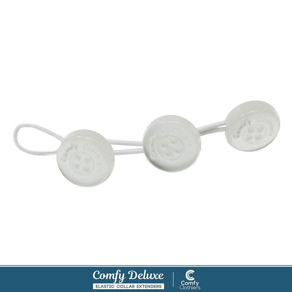Comfy Deluxe Elastic White Collar Extenders (3-Pack)