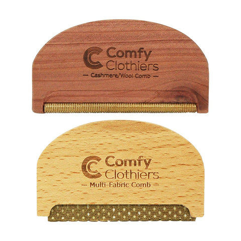 Wood Multi-Fabric Comb & Cashmere Comb Combo