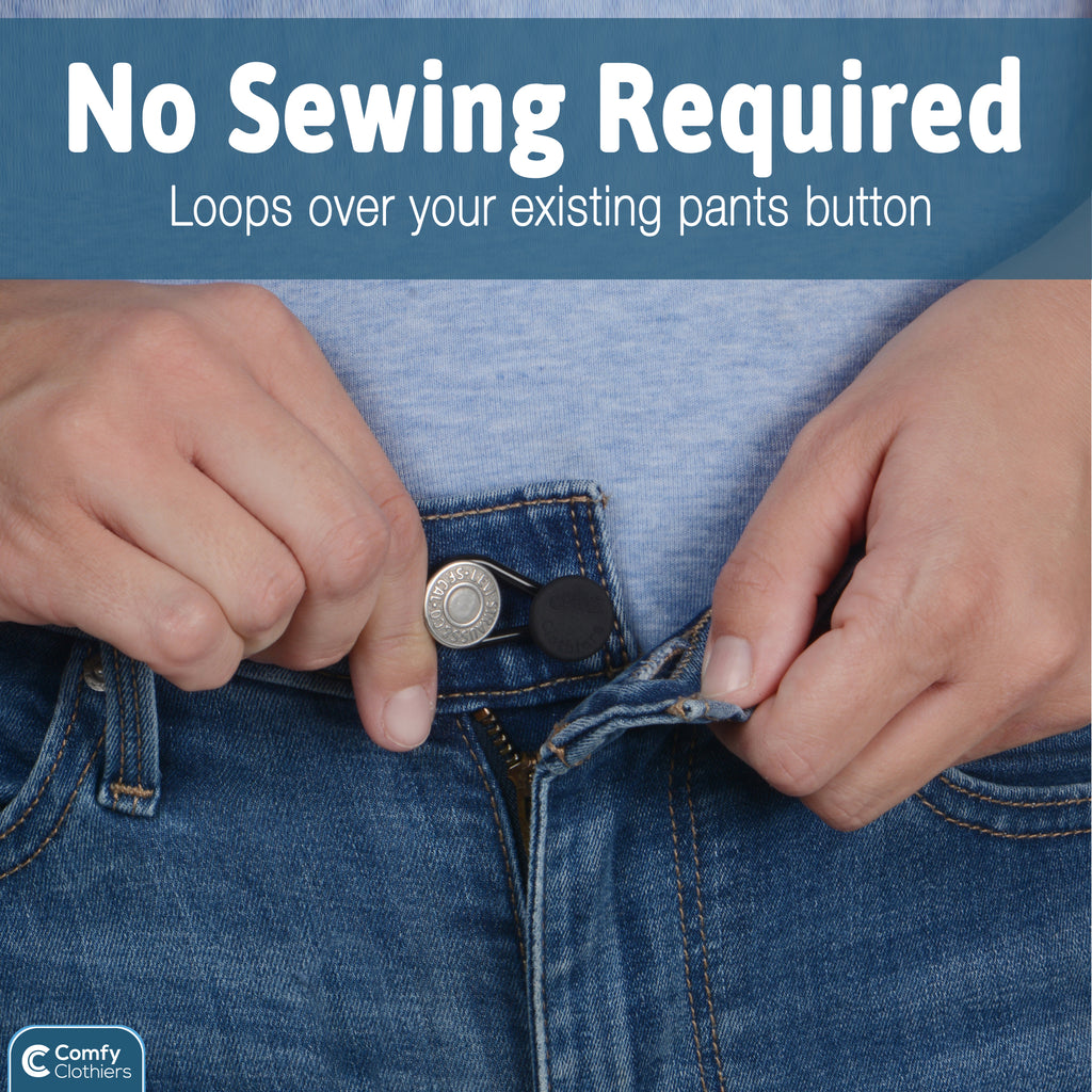 Elastic Pants Button Extenders (5-Pack) – Comfy Clothiers