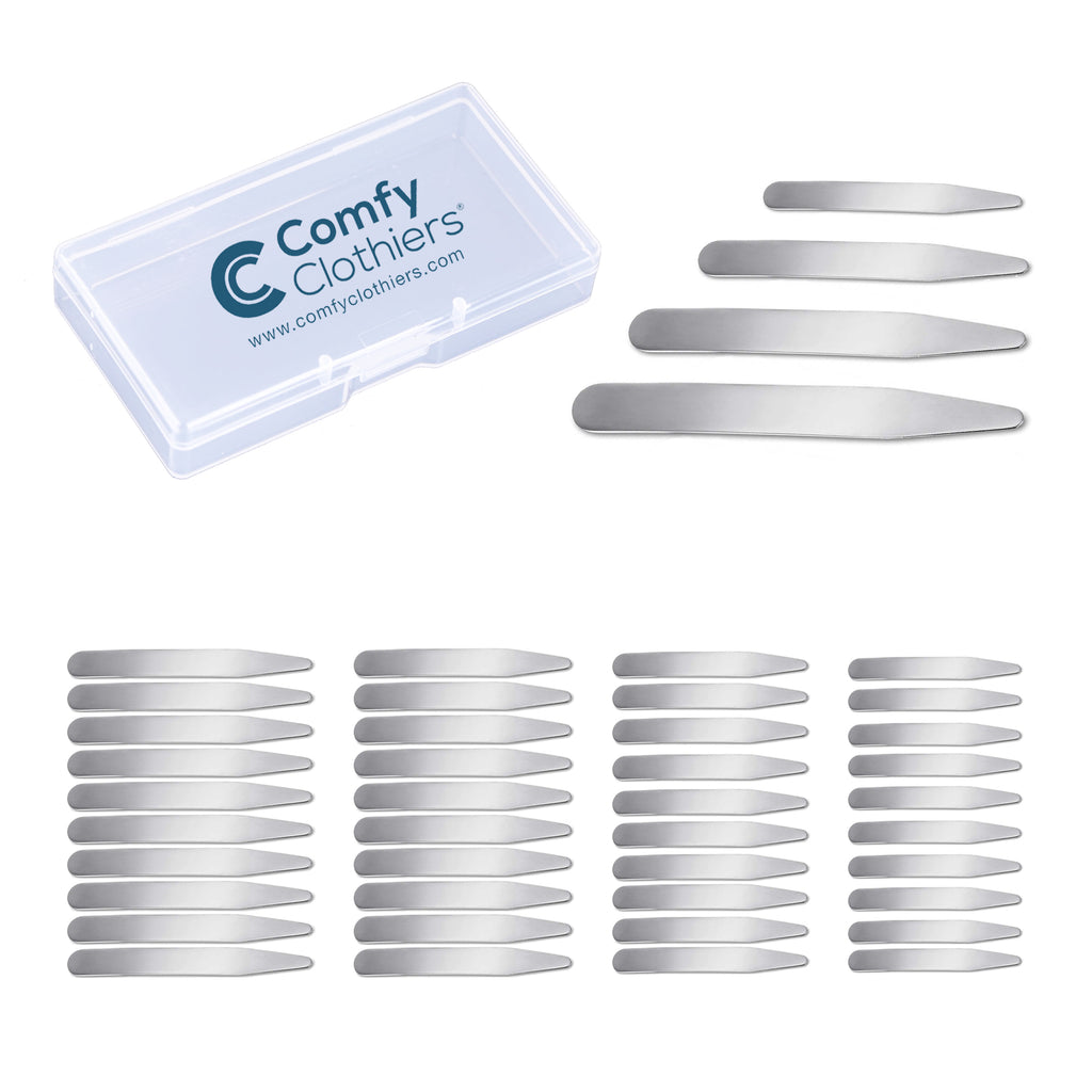 Metal Collar Stays for Shirt Collars (40-Pack)