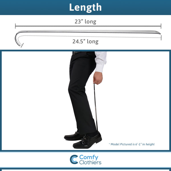 Extra Long Metal Shoe Horn - 23 inches, 100% Stainless Steel