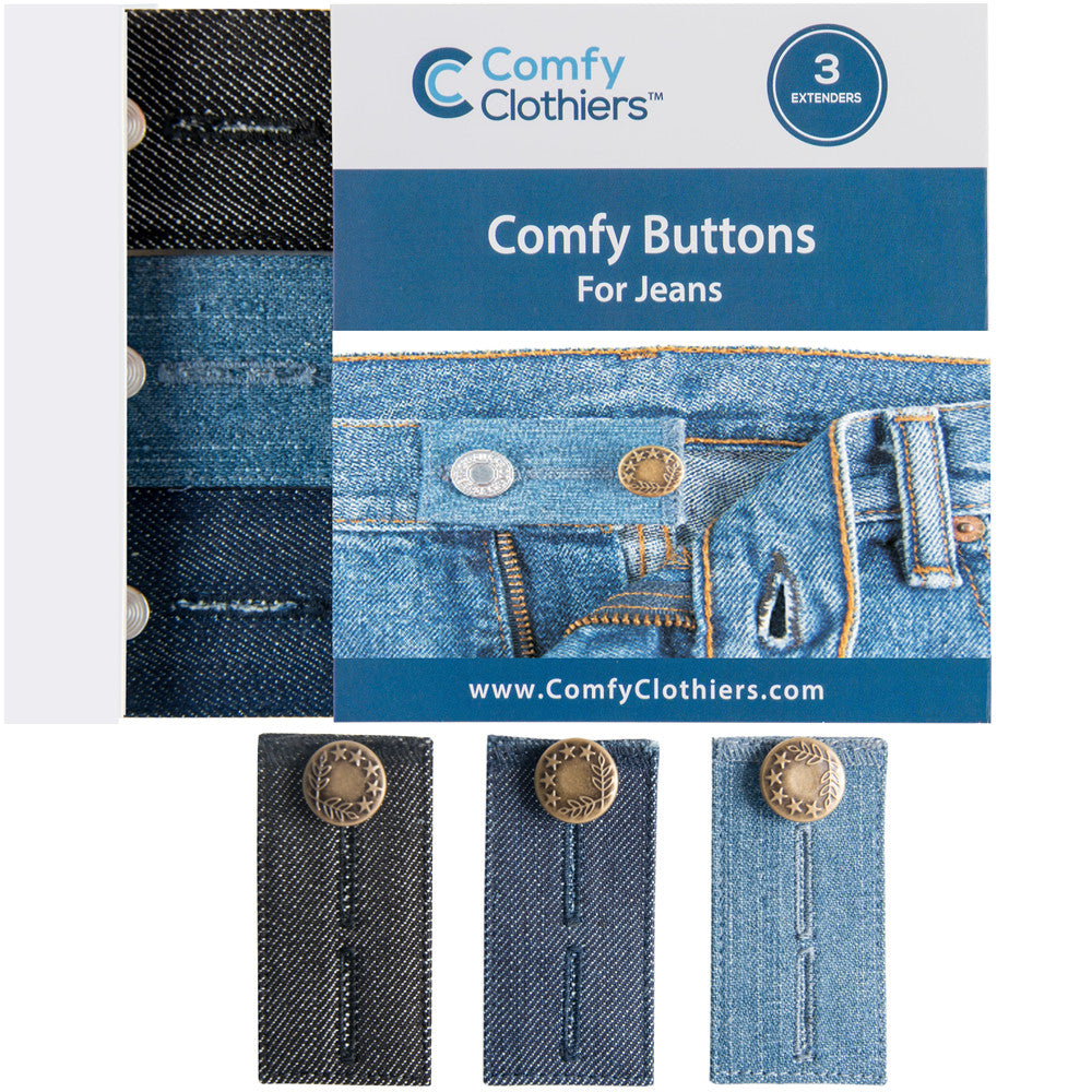 Comfy Clothiers Button Extenders for Men & Women's Pants - 10-Pack Waist  Extenders for Men's Slacks and Shorts, Mens Waist Extender Included 