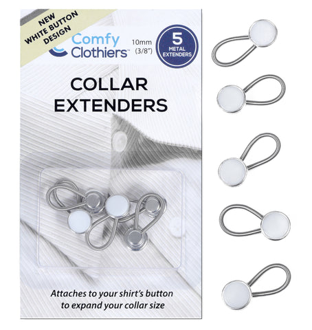 20Pcs Elastic Collar Extenders Metal Button Neck Extender for Dress Shirt  Neck Collar Sleeves Pants Waist Extention 